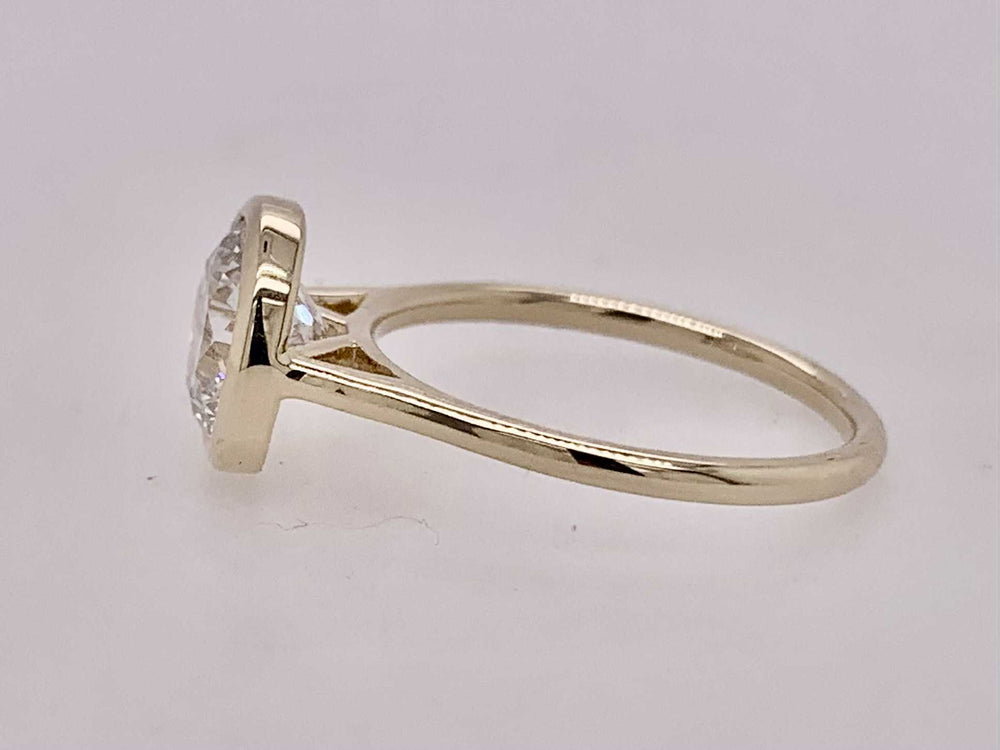 14K LAB Diamond Solitaire Ring