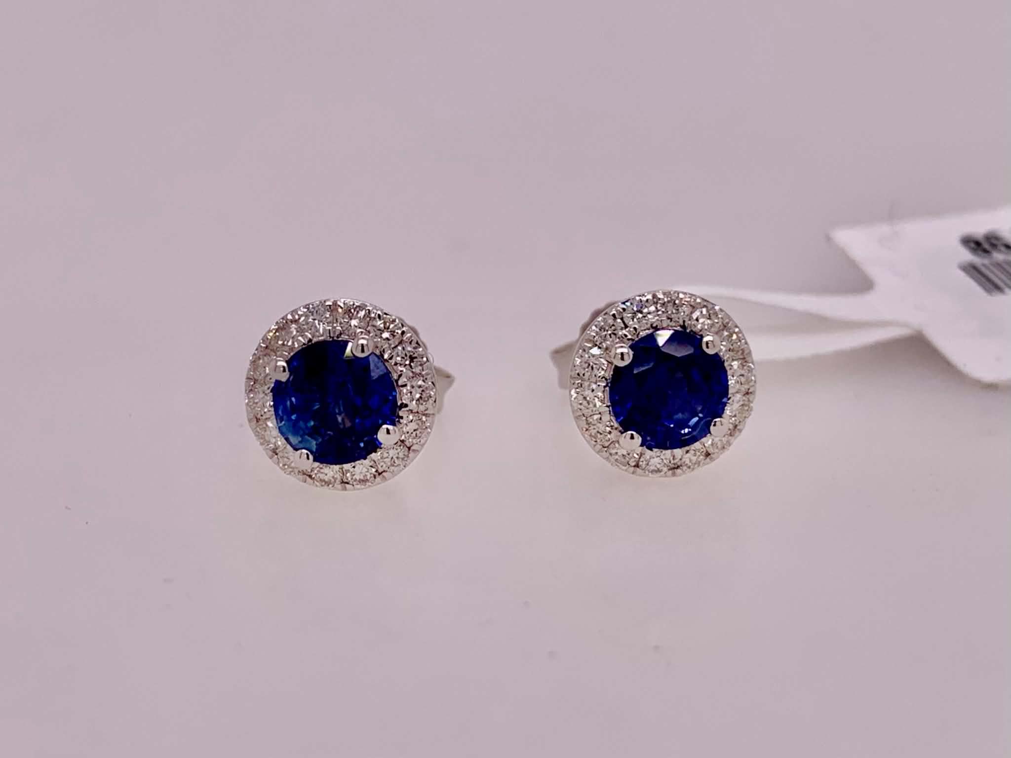 14K Sapphire & Diamond Earrings