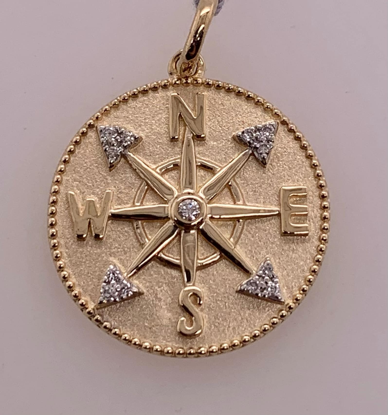 10K Diamond Compass Pendant