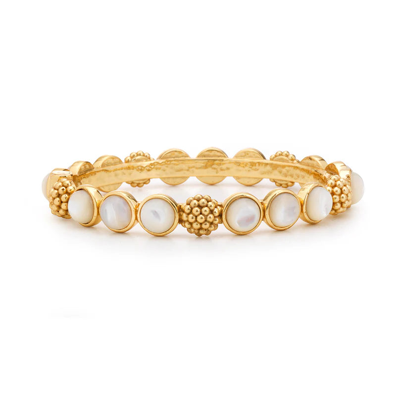 Mother of Pearl Gem Hinged Bangle