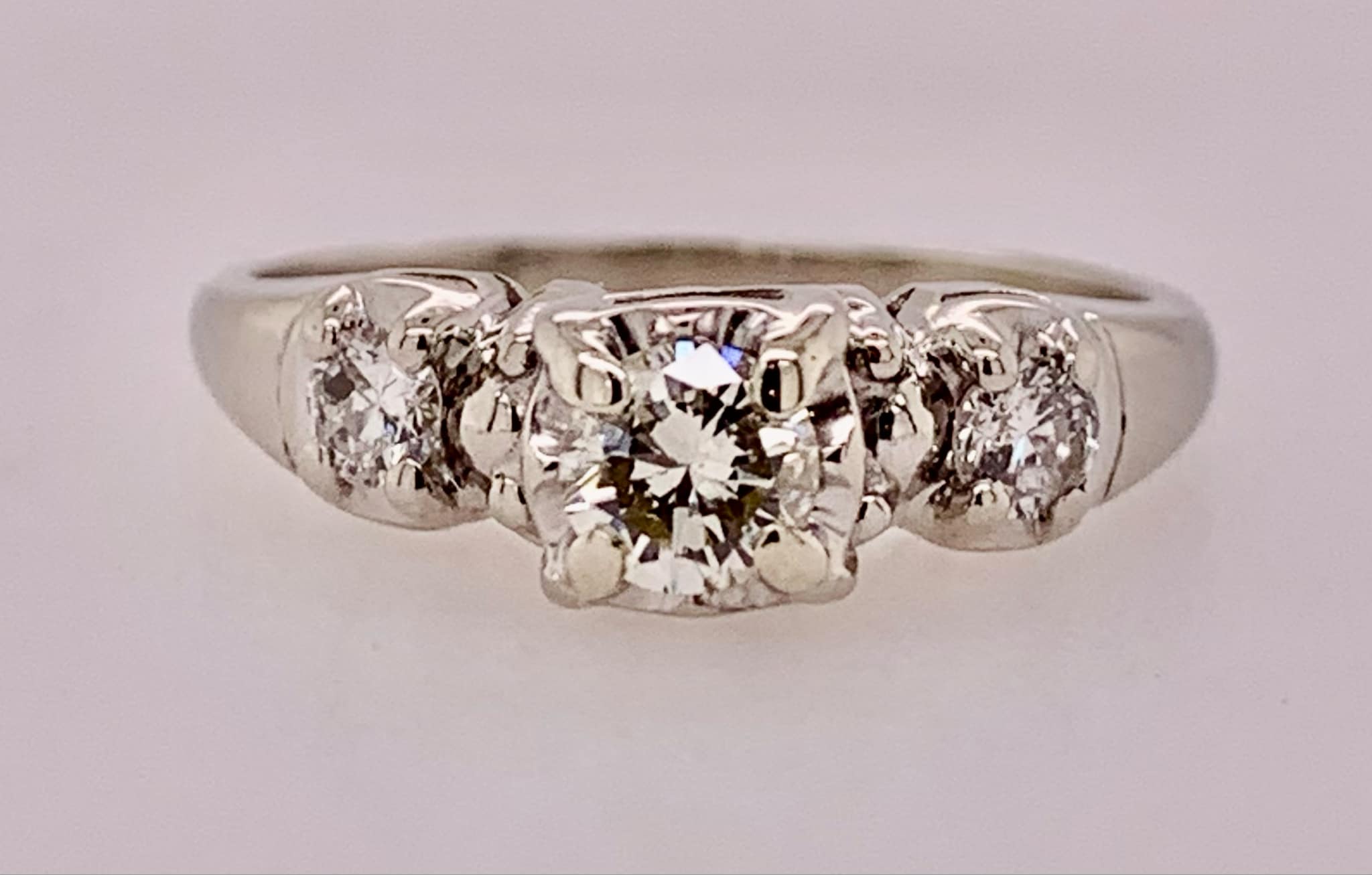 Estate White Gold Engagement Ring