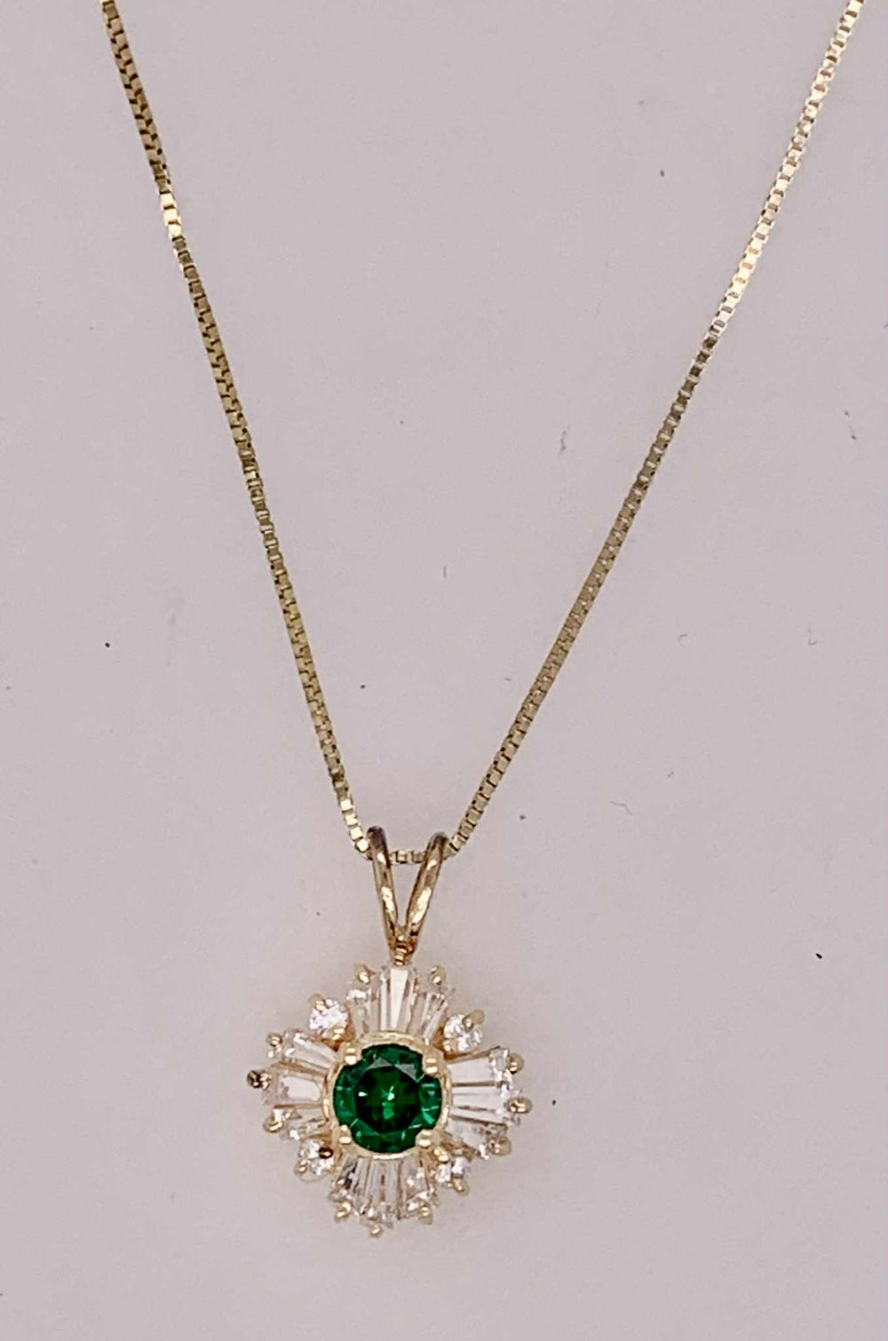 14K Estate Cubic Zirconia Pendant