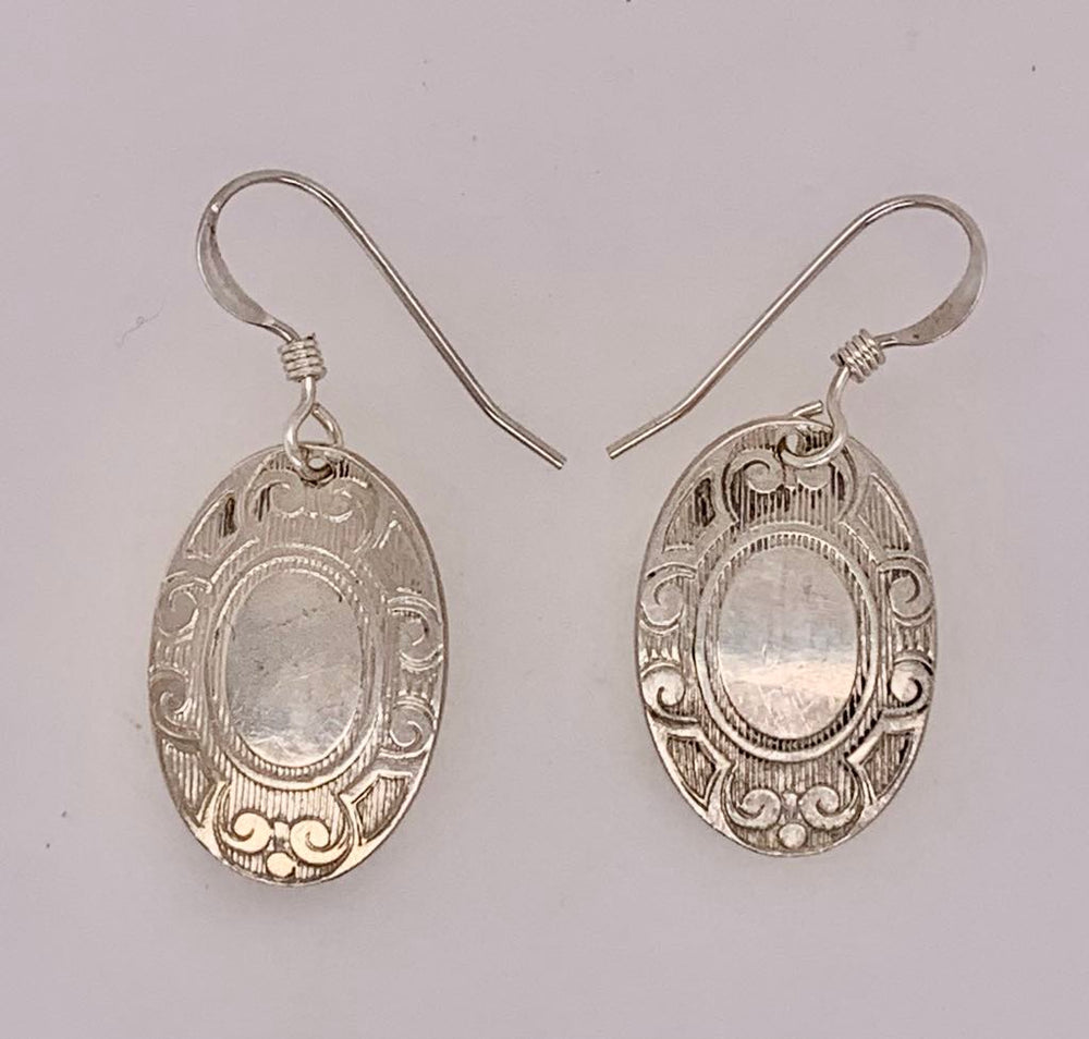 Vintage Sterling Silver Cuff Link Earrings