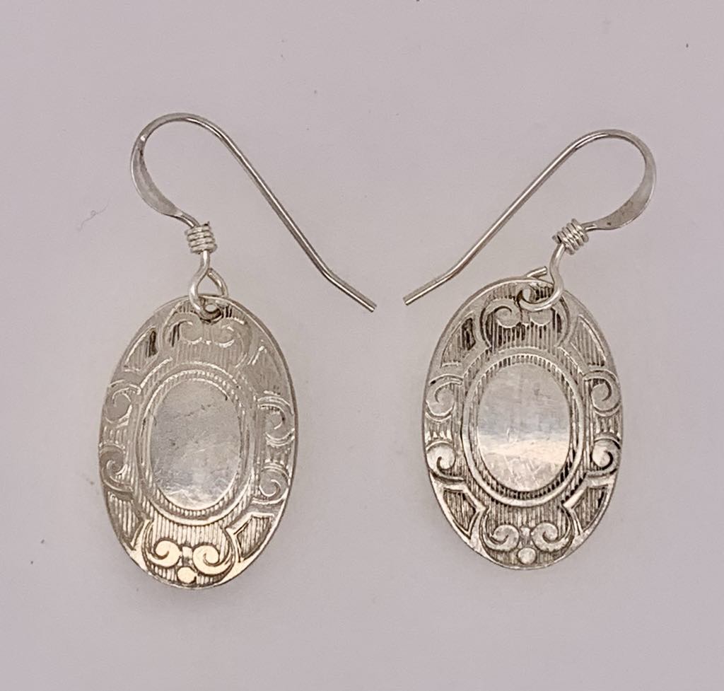 Vintage Sterling Silver Cuff Link Earrings
