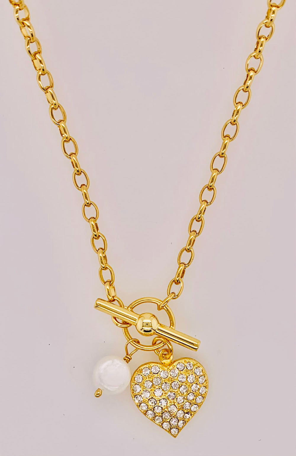 Pave Heart Charm Pendant Necklace