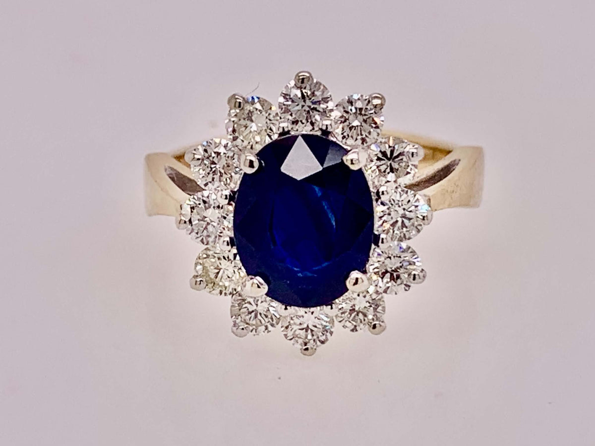 Estate Sapphire & Diamond Ring