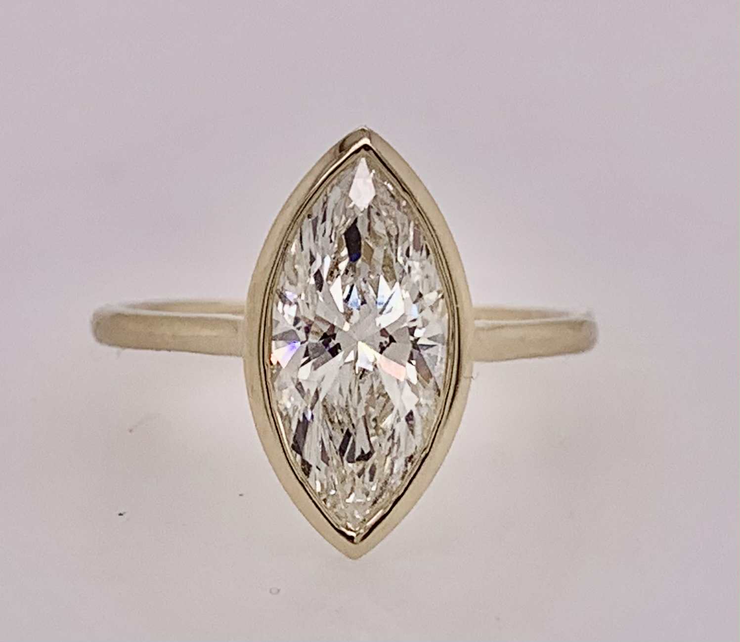 14K Marquise LAB Diamond Solitaire Ring
