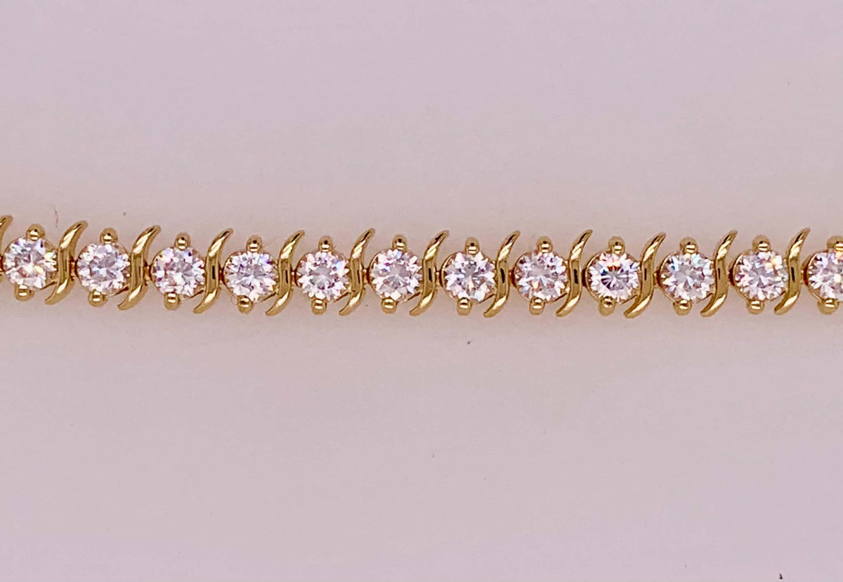 14K Cubic Zirconia Tennis Bracelet