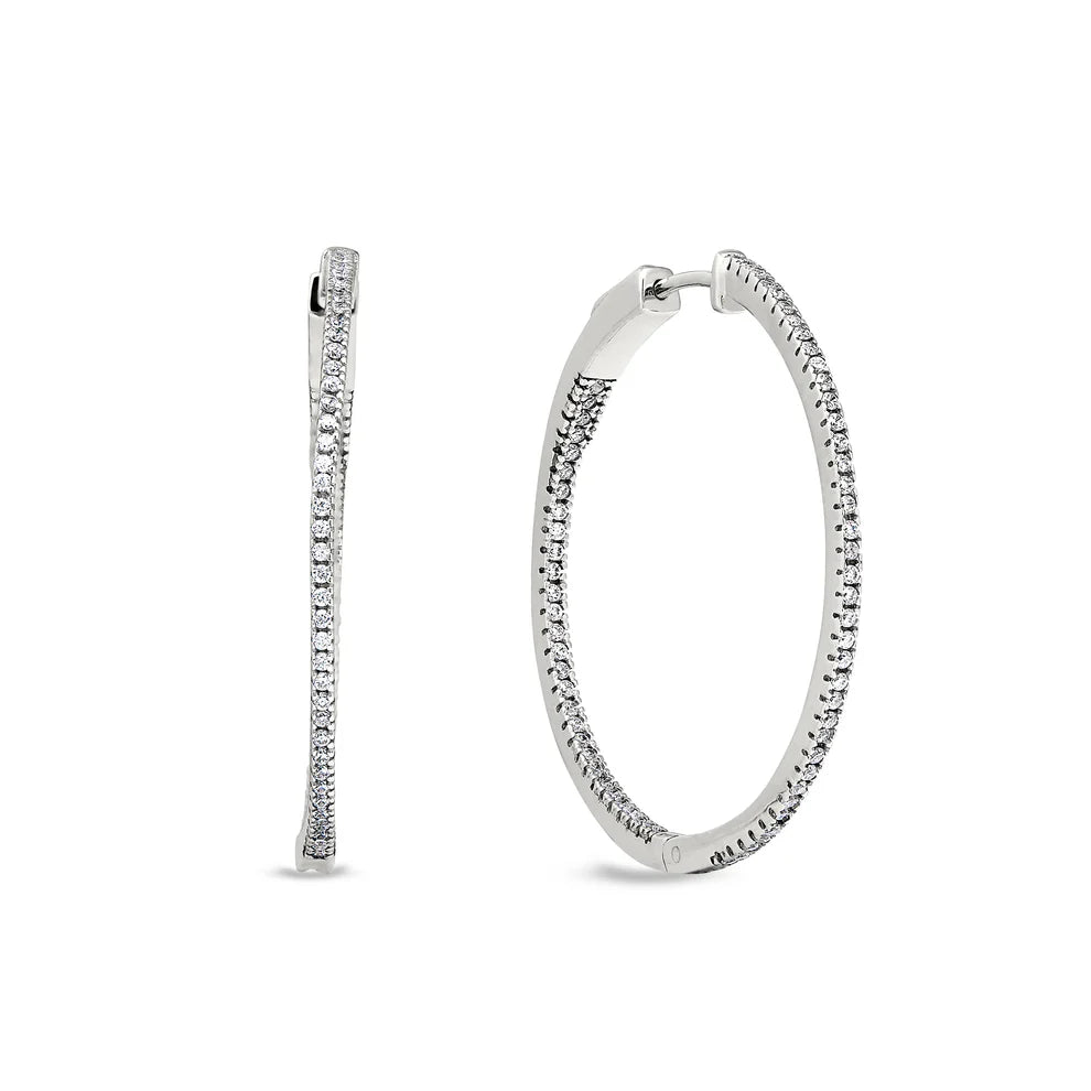 Platinum Finished Hoop Earrings