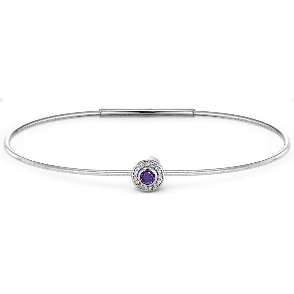 Sterling Silver February Birthstone Bracelet
