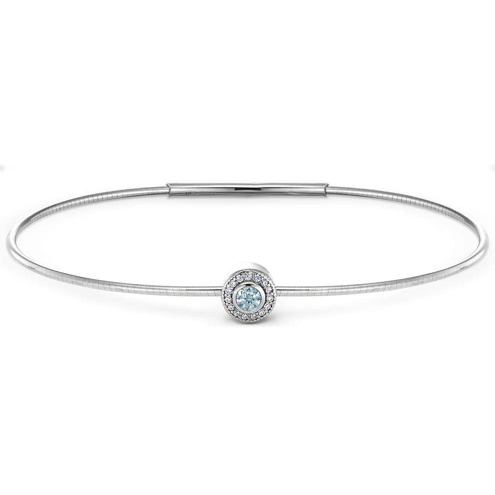 Sterling Silver March Birthstone Bracelet