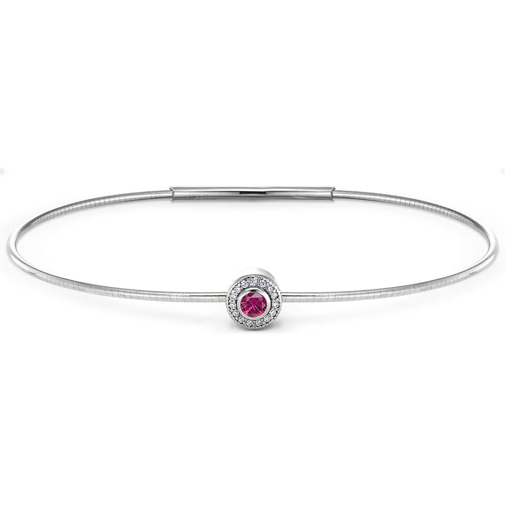 Sterling Silver July Birthstone Bracelet