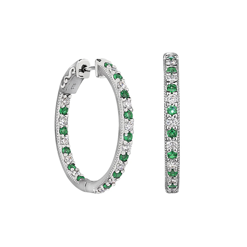 Platinum Finish Hoop Earrings