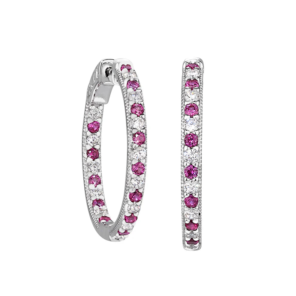Platinum Finish Hoop Earrings
