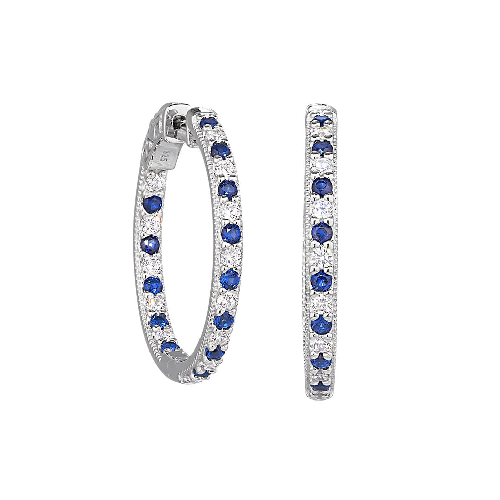 Platinum Finish Hoop Earrings
