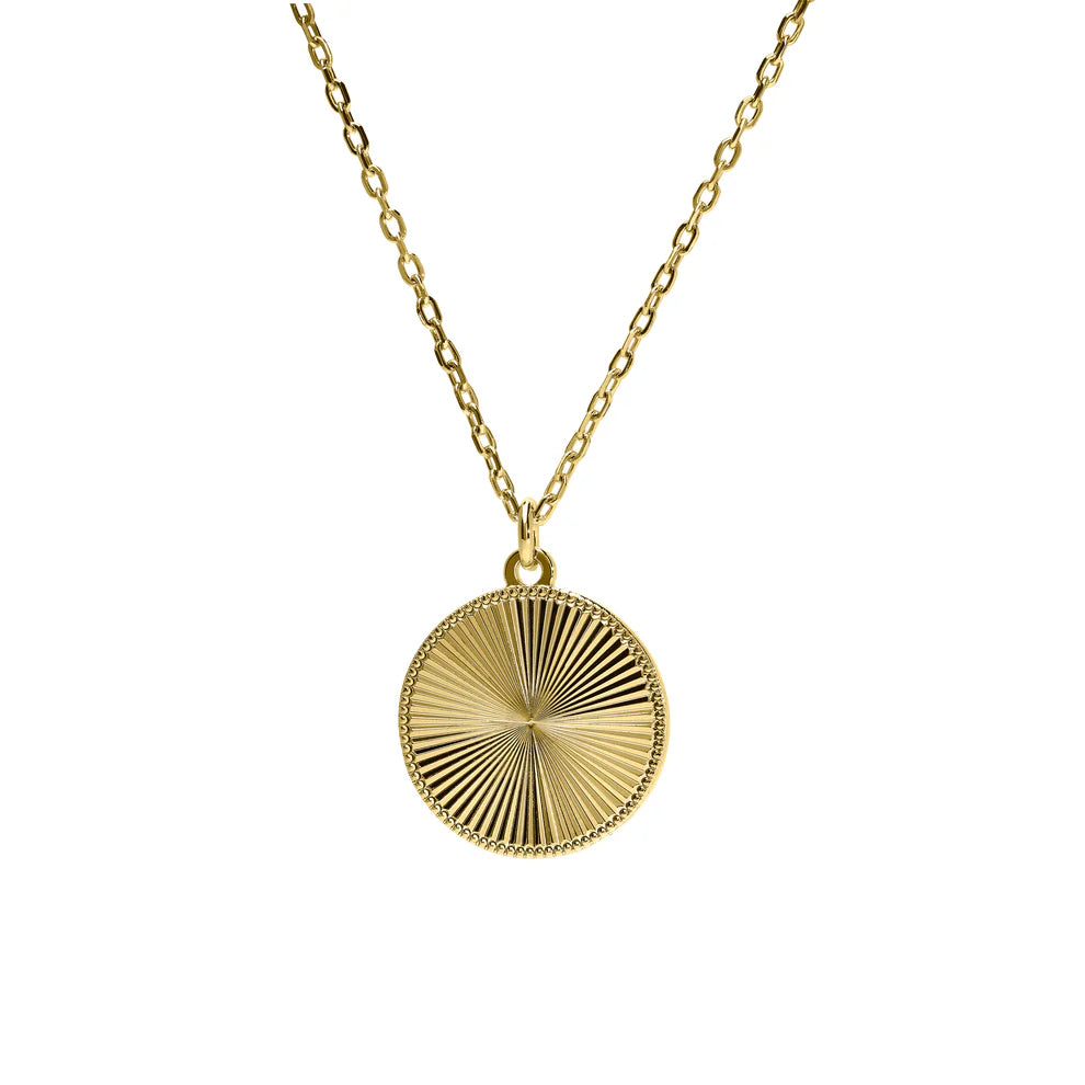 Gold Vermeil Sunburst Pendant Necklace