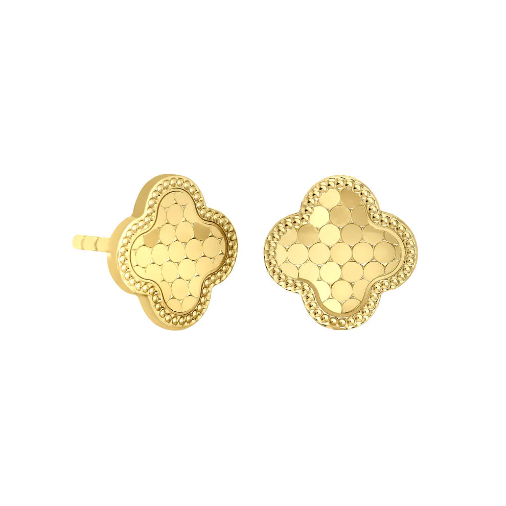 Gold Vermeil Clover Stud Earrings