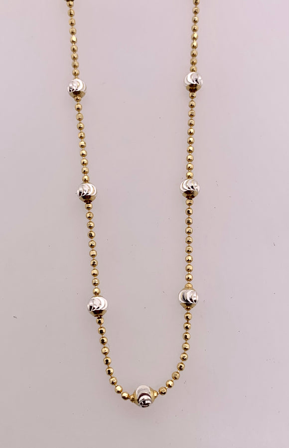 MoonCut Sterling Bead & Gold Vermeil Necklace