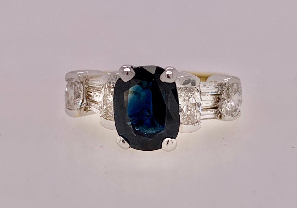 Estate Sapphire & Diamond Ring