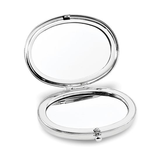 Silver-Tone Oval Compact Mirror