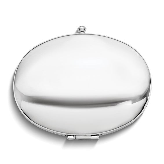 Silver-Tone Oval Compact Mirror