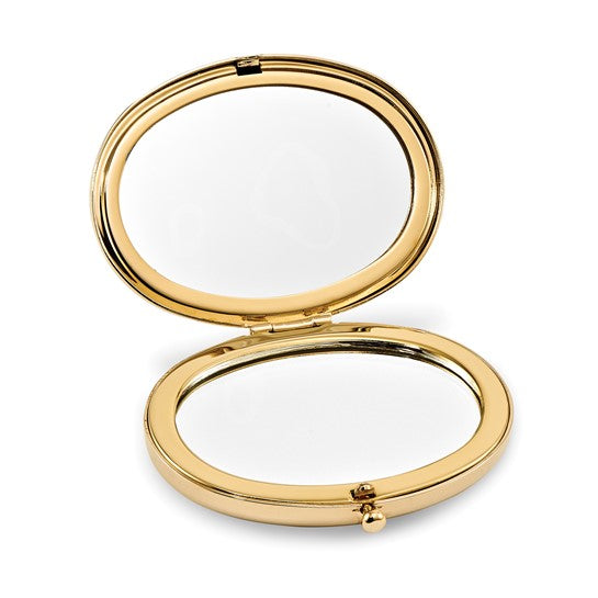 Gold-Tone Oval Compact Mirror