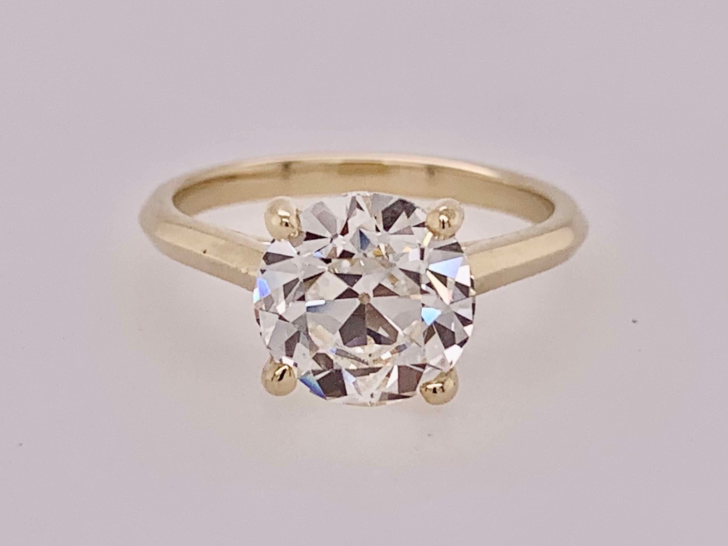 Old European Cut LAB Diamond Ring