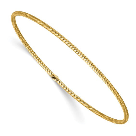 14K Textured Bangle Bracelet