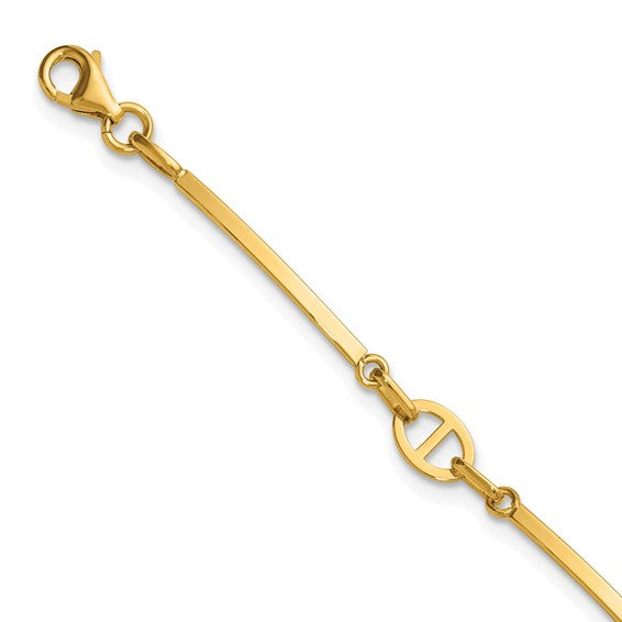 14K Bar Link Bracelet