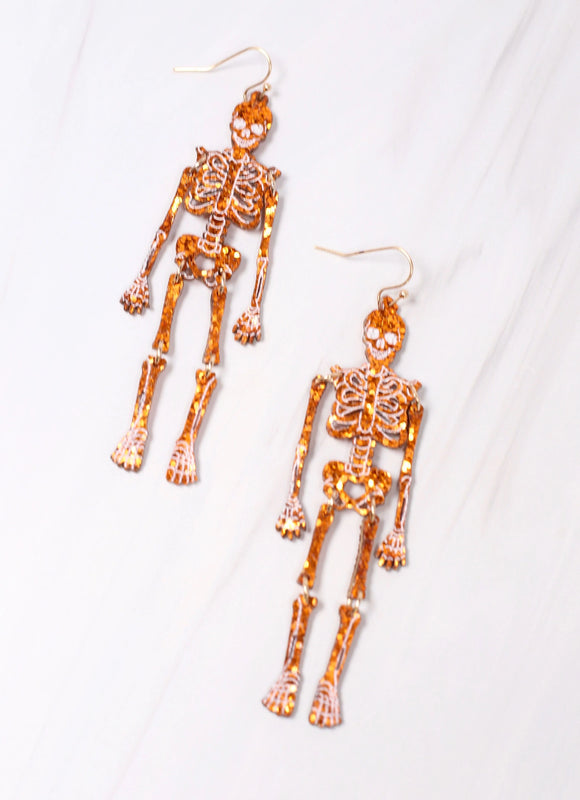 Benny Skeleton Glitter Earring