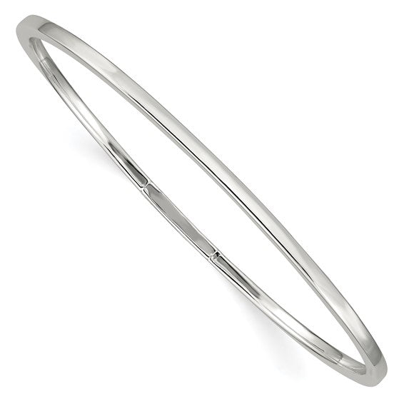 Sterling Silver Square Edge Slip-on Bangle Bracelet