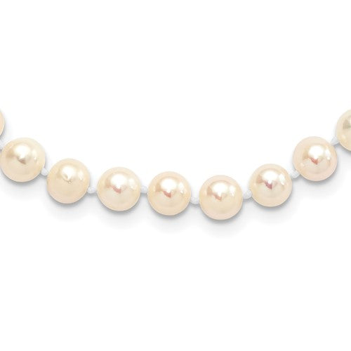Sterling Silver Rhodium-plated 6-7mm White FWC Pearl Bracelet