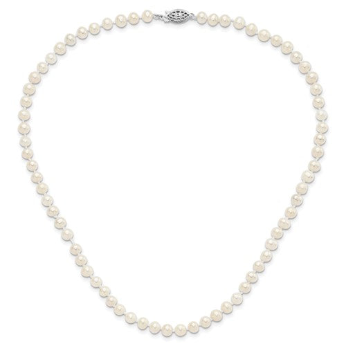 Sterling Silver 5-6mm White Freshwater Cultured Pearl