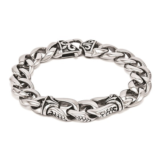 Stainless X and O Stampato Bracelet