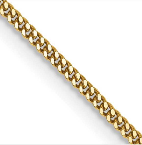 14K Yellow Gold Curb Pendant Chain 16