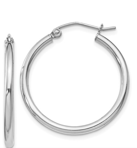 Sterling Silver Round Hoop Earrings