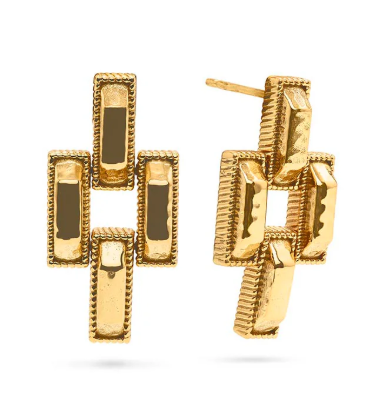 Capucine De Wulf Pathway Post Small Link Earrings - Gold