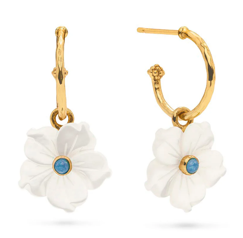 Capucine De Wulf Mermaid Garden Hoop Earrings with Flower Charm