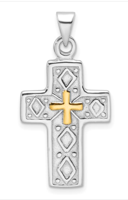 Sterling Reversible Cross Pendant