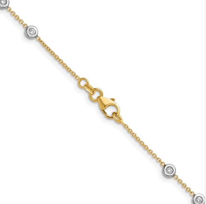 18K Two-tone Gold Diamond Stations Necklace