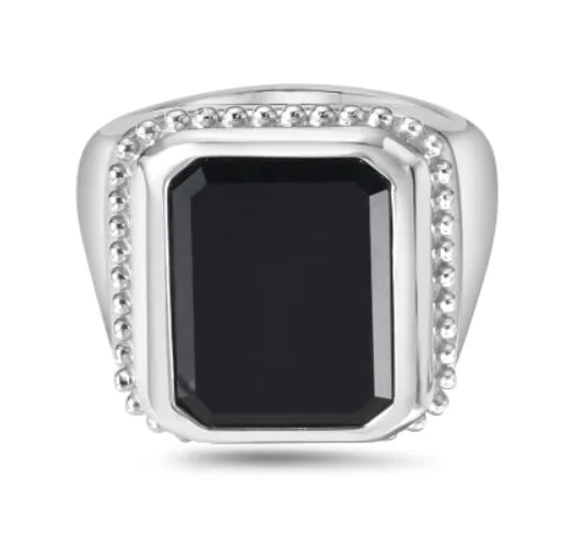 Phillip Gavriel Sterling Men's Onyx Signet Ring