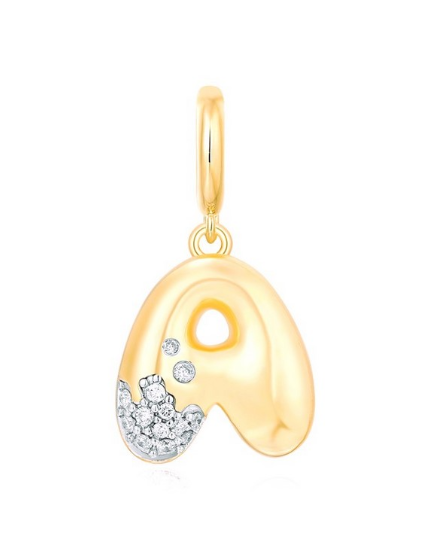 14K Bubble Letter Charm-A