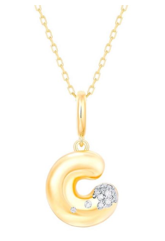 14K Bubble Letter Charm-C