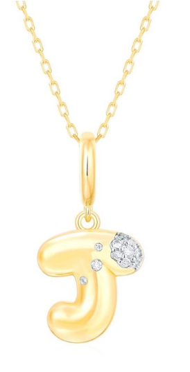 14K Bubble Letter Charm-J