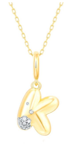 14K Bubble Letter Charm-K