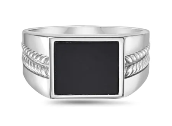 Phillip Gavriel Sterling Men's Onyx Signet Ring