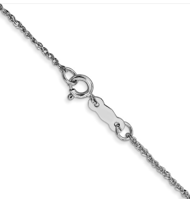 14K White Gold Rope Chain