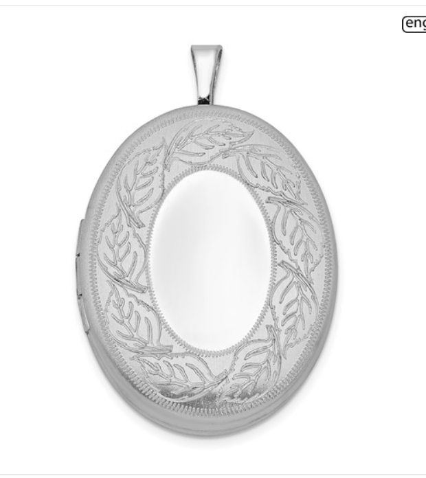Sterling Silver Leaf Border Locket
