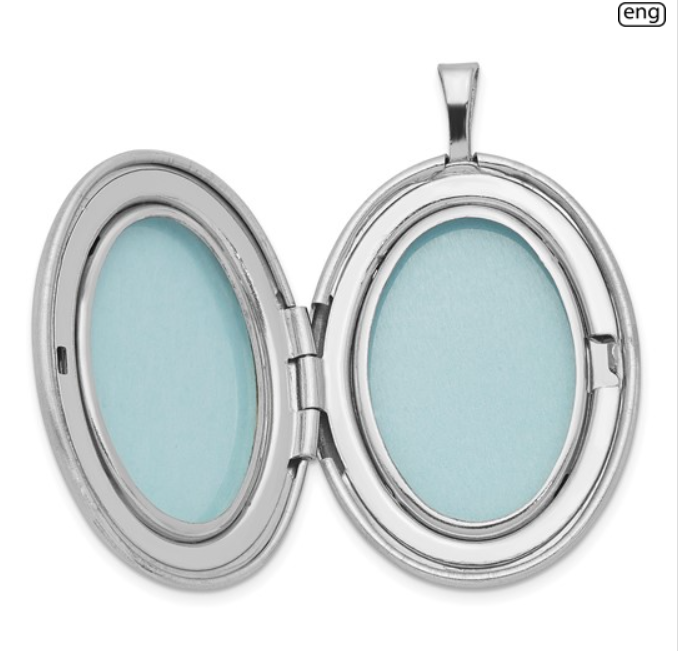 Sterling Silver Leaf Border Locket