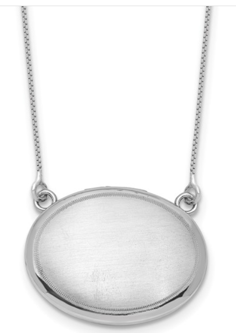 Sterling Silver Stationed Brushed Finish Locket